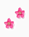Lilly Pulitzer Oversized Orchid Earrings In Aura Pink