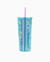 Lilly Pulitzer Tumbler With Straw In Cumulus Blue Chick Magnet
