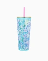 Lilly Pulitzer Tumbler With Straw In Surf Blue Soleil It On Me