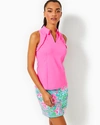 Lilly Pulitzer Upf 50+ Luxletic Martina Polo Top In Havana Pink