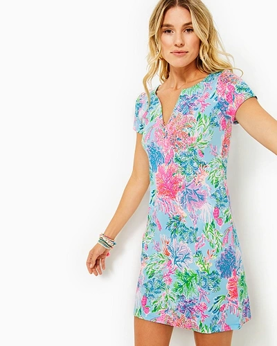 Lilly Pulitzer Upf 50+ Sophiletta Dress In Celestial Blue Cay To My Heart