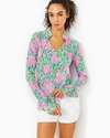 Lilly Pulitzer Upf 50+ Luxletic Cassi Popover In Frenchie Blue Turtley In Love