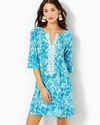 Lilly Pulitzer Krysta Split Neck Shift Dress In Amalfi Blue Sunny State Of Mind