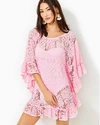 Lilly Pulitzer Women's Atley Ruffle Cover-up Dress In Peony Pink Paradise Found Lace