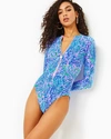 Lilly Pulitzer Randee Rashguard One-piece Swimsuit In Lilac Rose We Mermaid It