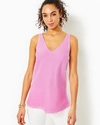 Lilly Pulitzer Florin Sleeveless Linen Top In Lilac Rose
