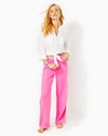 Lilly Pulitzer 31" Deri Linen Palazzo Pant In Aura Pink