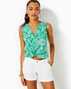Lilly Pulitzer Dev Top In Botanical Green Safari Sangria