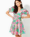 Lilly Pulitzer Nalani Short Sleeve Cotton Dress In Multi Journey To The Jungle