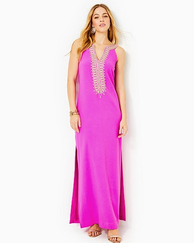 Lilly Pulitzer Sandrah Embroidered Maxi Shift Dress In Wild Fuchsia