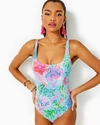 Lilly Pulitzer Brin One-piece Swimsuit In Celestial Blue Cay To My Heart