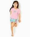 Lilly Pulitzer Luxletic Girls Mini Rally Tee In Peony Pink Holding Court Tennis Graphic Kids