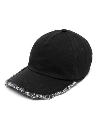 Diesel C-obik Frayed-detail Baseball Cap In Black