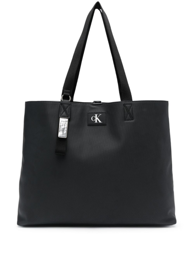 Calvin Klein Jeans Est.1978 Debossed-logo Tote Bag In Black