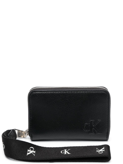 Calvin Klein Jeans Est.1978 Ultralight Logo-embossed Leather Wallet In Black