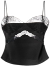 The Andamane Lace Detail Sweetheart Top In Black