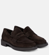 Gianvito Rossi Harris Shearling-lined Suede Loafers In Beige