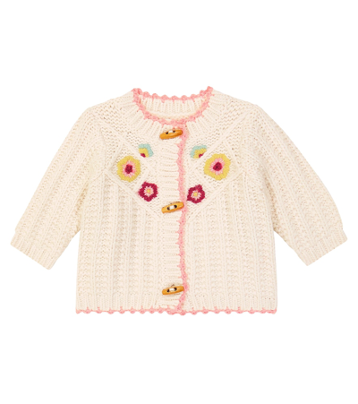 Louise Misha Baby Shenna Floral Cardigan In White