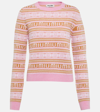Miu Miu Intarsia-knit Virgin-wool Jumper In Brown