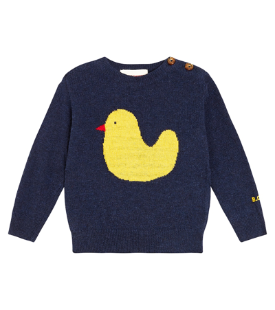 Bobo Choses Baby Rubber Duck Wool-blend Jumper In Navy