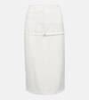 Jacquemus Caraco Tie-detailed Canvas Midi Skirt In White