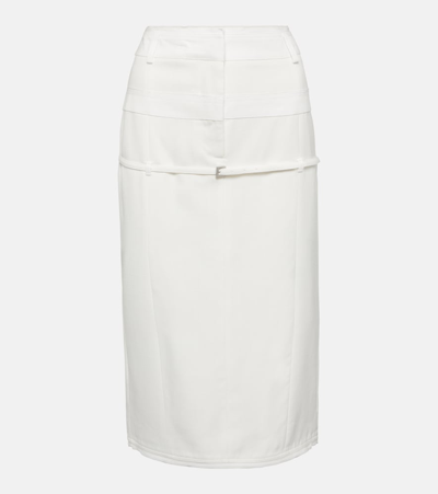 Jacquemus La Jupe Caraco Midi Skirt In White