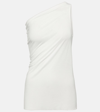 Rick Owens One-shoulder Jersey Top In White