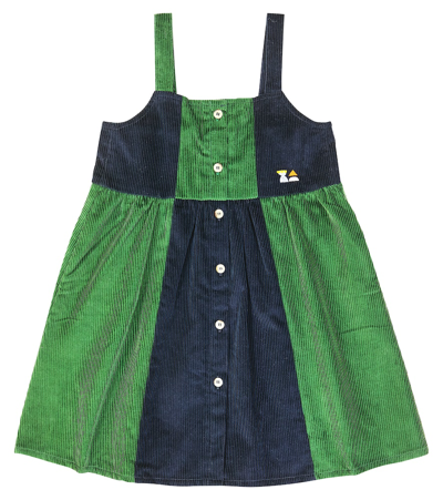 Bobo Choses Kids' Patchwork Cotton Corduroy Dress In Blue