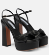 Aquazzura Twist Sandal Plateau 120 Leather Platform Sandals In Black In Black