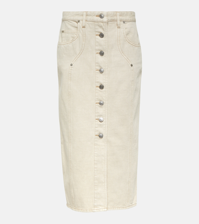 Marant Etoile Vandy Denim Midi Skirt In Beige