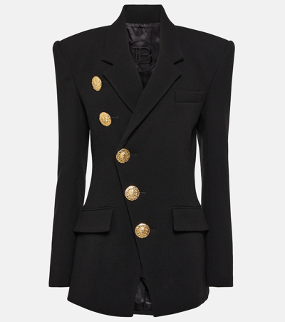 Balmain Virgin Wool Blazer In Black