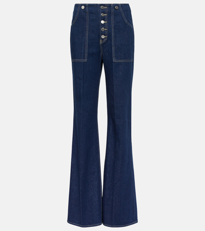 Veronica Beard Crosbie High-rise Wide-leg Jeans In Blue