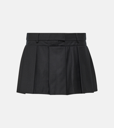 Aya Muse Myca Pleated Wool Miniskirt In Black