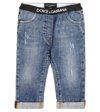 DOLCE & GABBANA BABY DISTRESSED HIGH-RISE JEANS