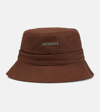 Jacquemus Logo Canvas Bucket Hat In Brown