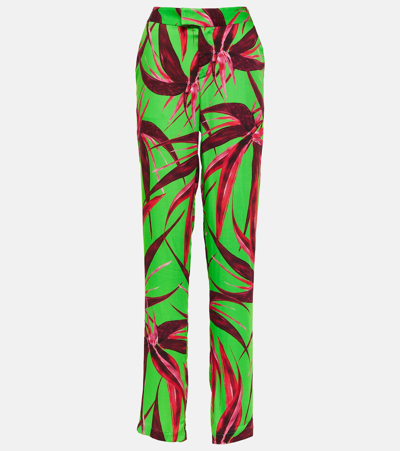 Louisa Ballou Floral Cruise Trousers In Red