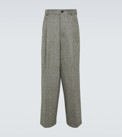 Dries Van Noten Wool Tweed Straight Pants In Multicoloured