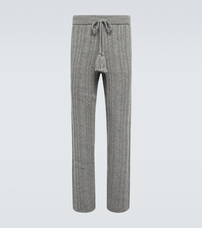 Alanui Talking Glacier Wool Sweatpants In Grey