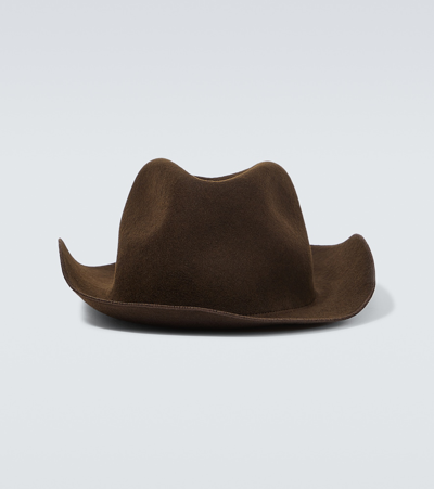 Giorgio Armani Wool Hat In Brown