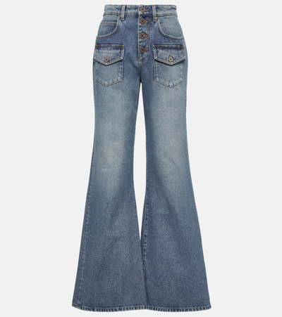 Balmain Flared Jeans In Blue