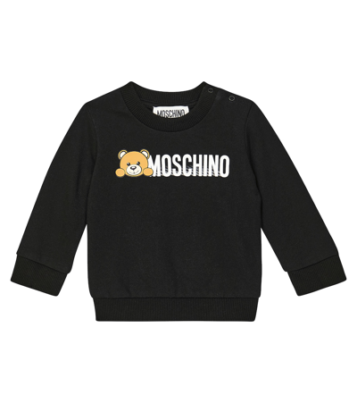 Moschino Baby Printed Cotton Sweatshirt In Black