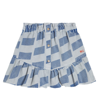 Bobo Choses Kids' Checked Denim Skirt In Blue