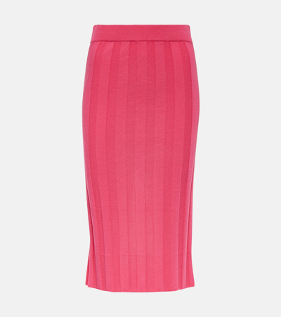 Sportmax Pablo Wool-blend Midi Skirt In Pink