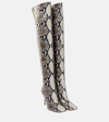 GIANVITO ROSSI SNAKE-EFFECT LEATHER OVER-THE-KNEE BOOTS