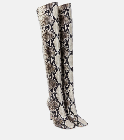 Gianvito Rossi Snake-embossed Over-the-knee Boots In Rock