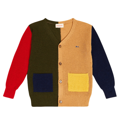 Bobo Choses Kids' 罗纹针织羊毛混纺开衫 In Multicolor
