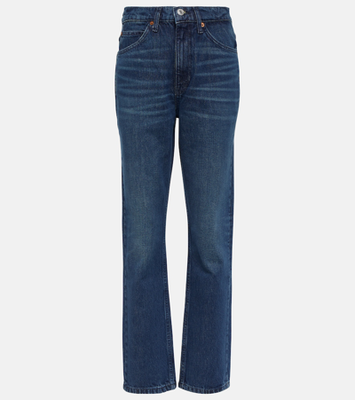 Re/done '70s High-rise Straight Jeans In Blue