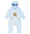 DOLCE & GABBANA BABY EMBROIDERED COTTON JERSEY ROMPER