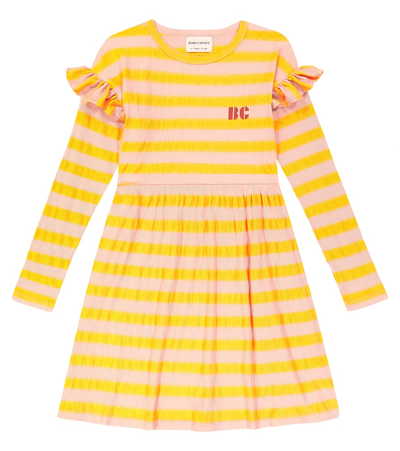 Bobo Choses Kids' Striped Ribbed Jersey Dress In Multicoloured