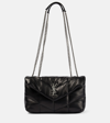 Saint Laurent Lou Puffer Small Ysl Shoulder Bag In Quilted Leather In Black